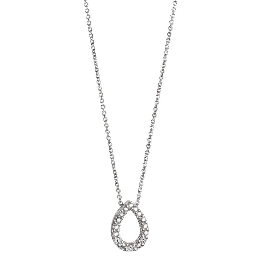 Collier 750/18 K Weissgold Diamant 0.02 ct, p1 verstellbar