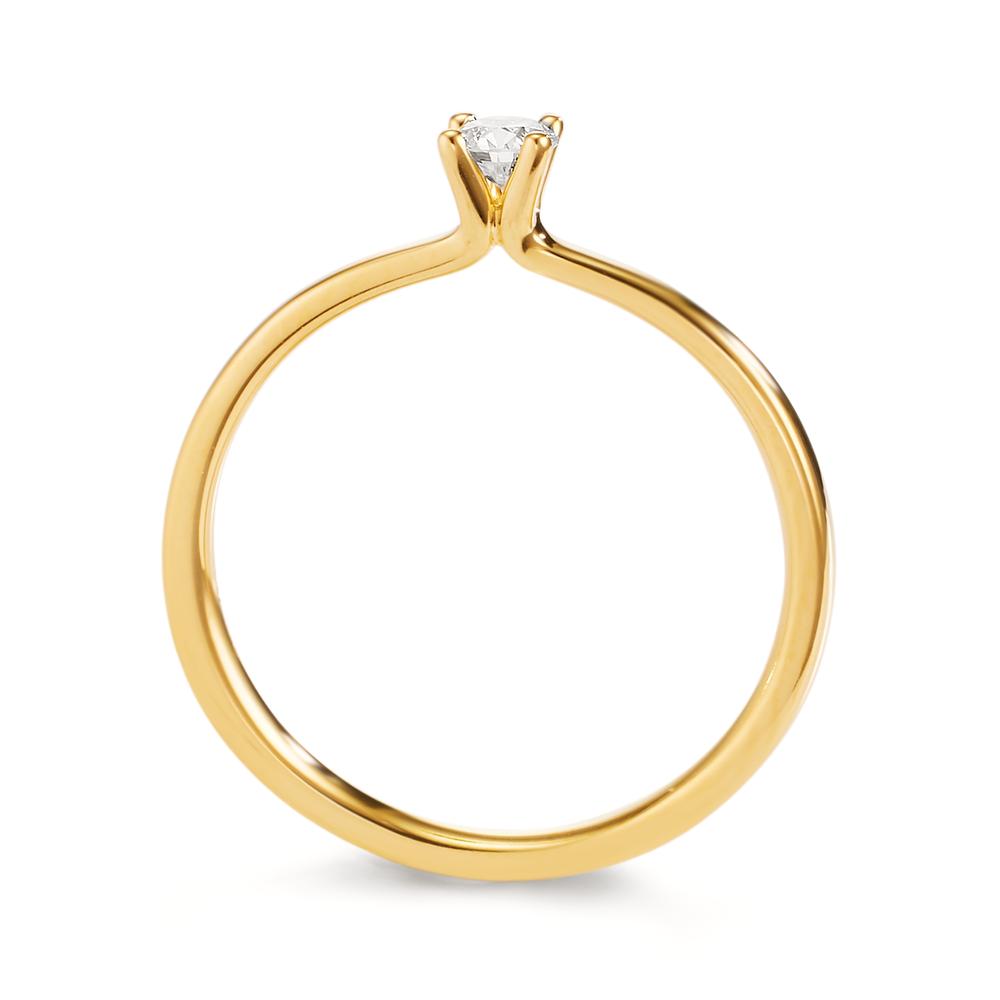 Anello solitario Oro giallo 750/18 carati Diamante 0.15 ct, w-si