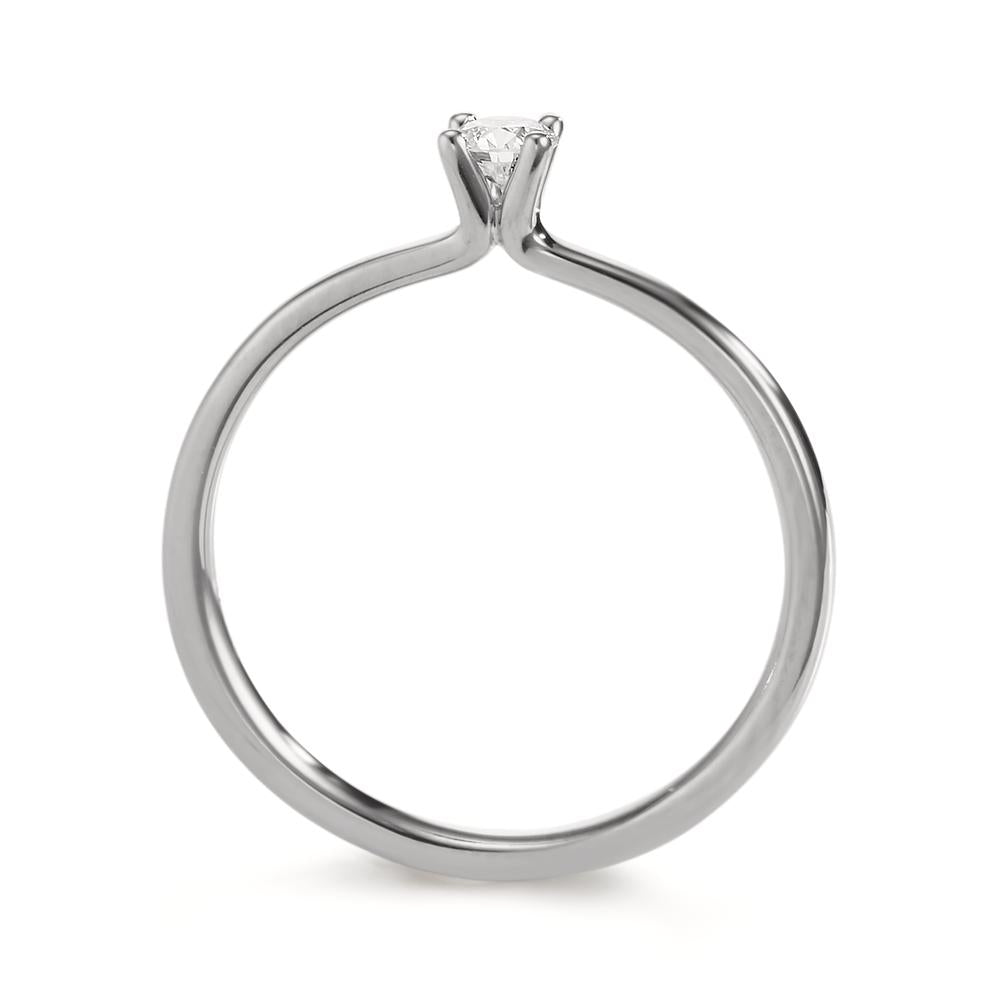 Solitär Ring 750/18 K Weissgold Diamant 0.15 ct, w-si