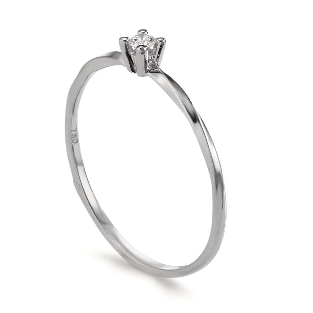 Solitär Ring 750/18 K Weissgold Diamant 0.04 ct, w-si