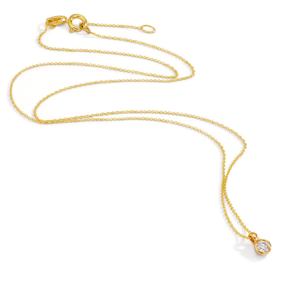 Collier Or jaune 18K Diamant 0.10 ct, w-si 40-42 cm