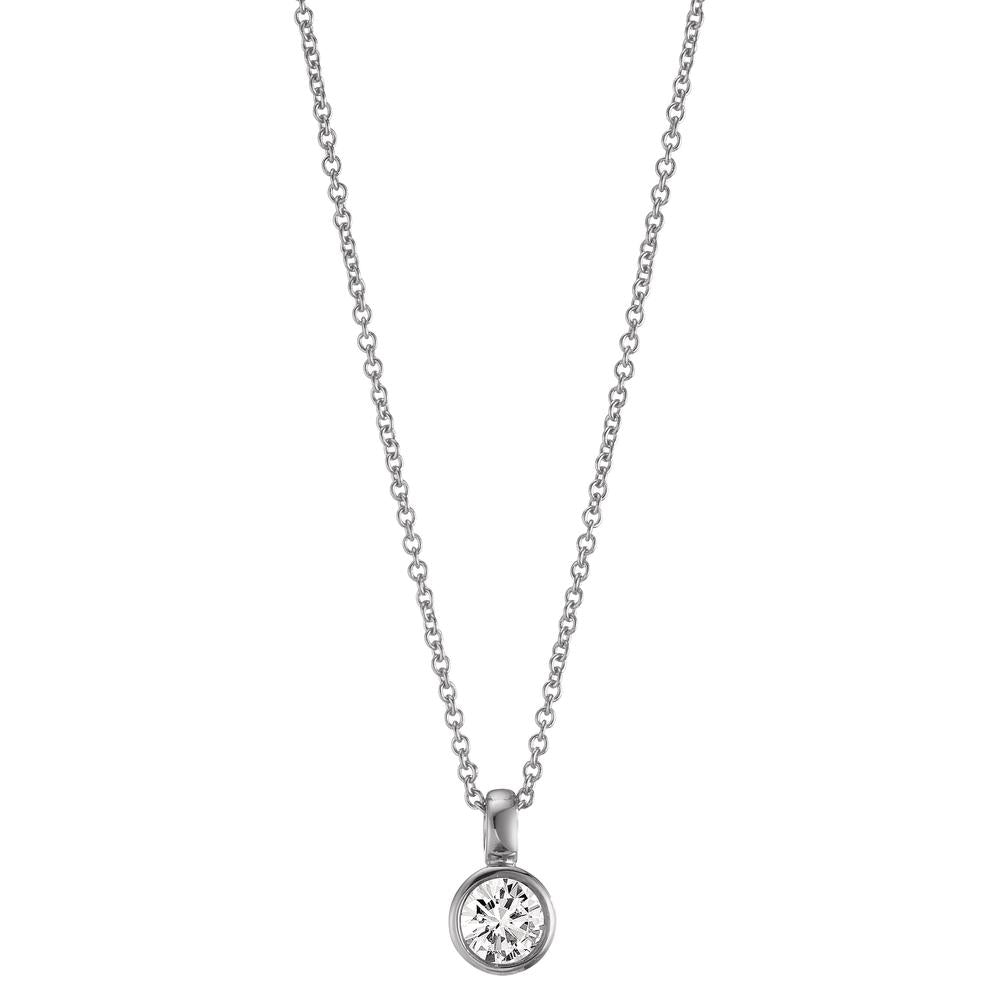 Collier Or blanc 18K Diamant 0.10 ct, w-si 40-42 cm