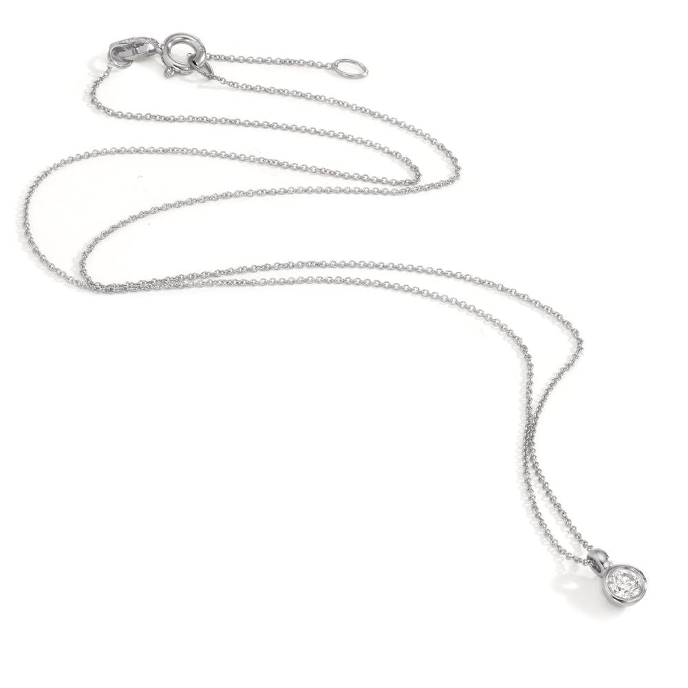 Collier Or blanc 18K Diamant 0.15 ct, w-si 40-42 cm