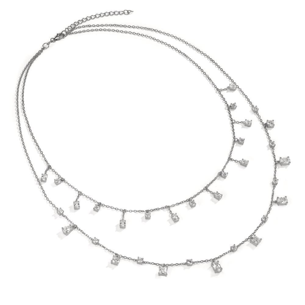 Collier Argent Zircone Rhodié 39-44 cm