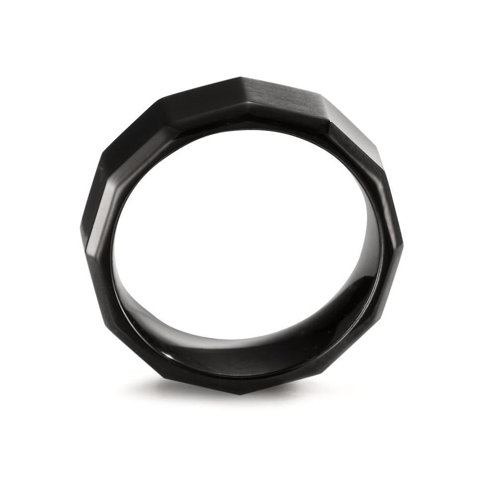 Fingerring Edelstahl schwarz IP beschichtet