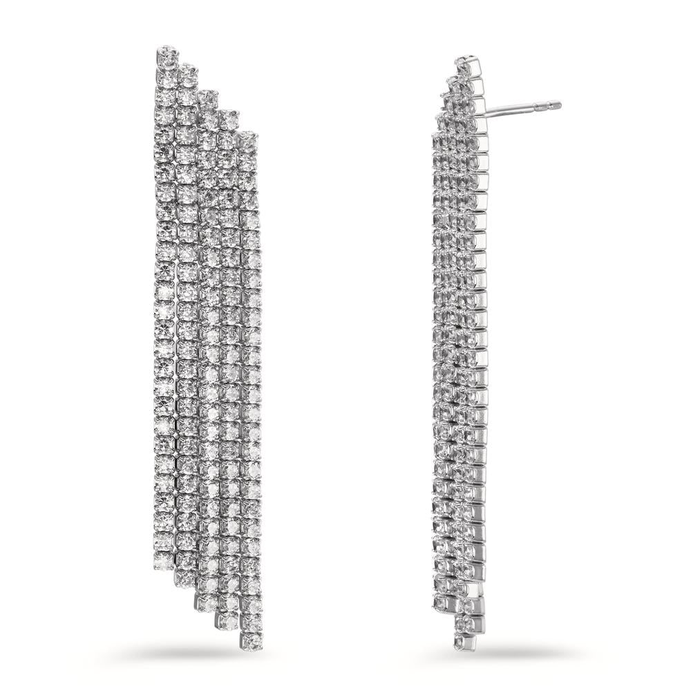 Drop Earrings Silver Zirconia Rhodium plated