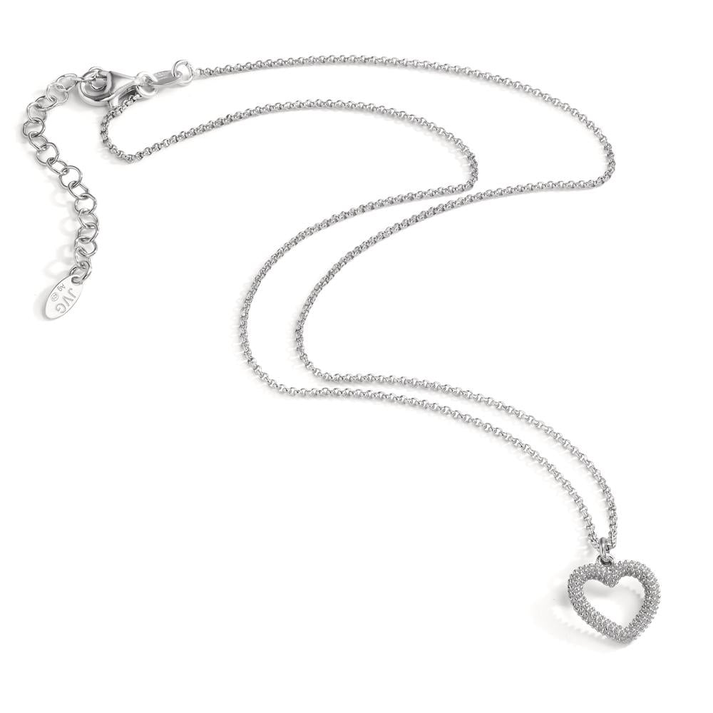 Collier Argent Rhodié Coeur 40-44 cm