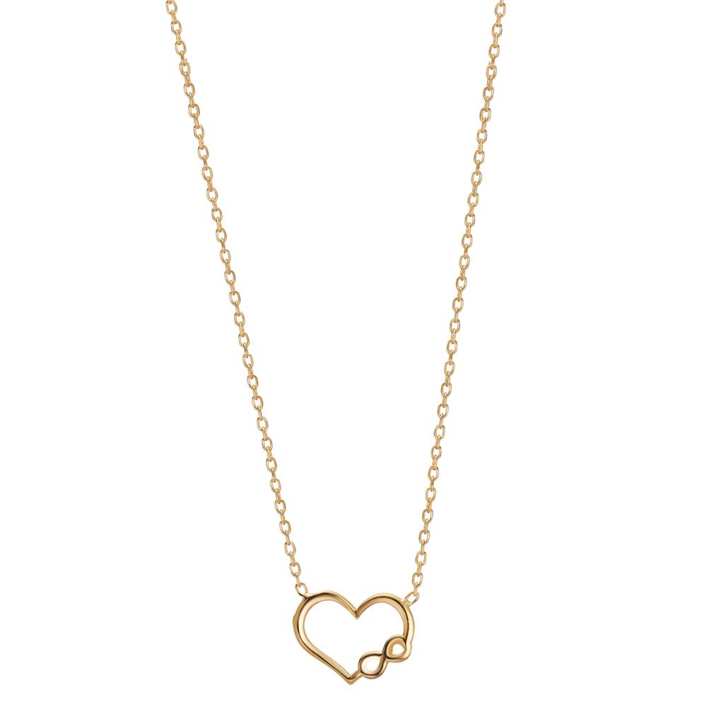 Collier Argent jaune Plaqué or Coeur 40-44 cm