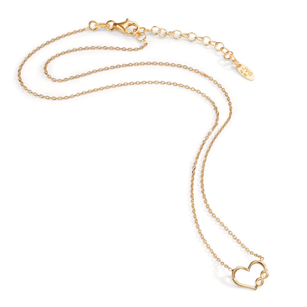 Collier Argent jaune Plaqué or Coeur 40-44 cm