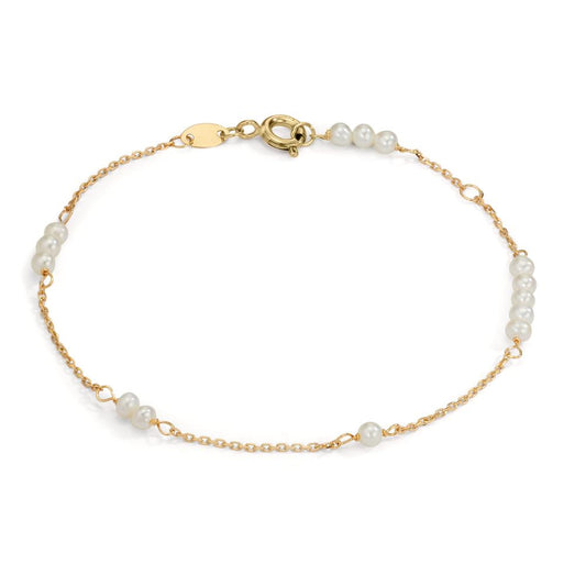 Bracelet Or jaune 9K perle d'eau douce 16-18.5 cm