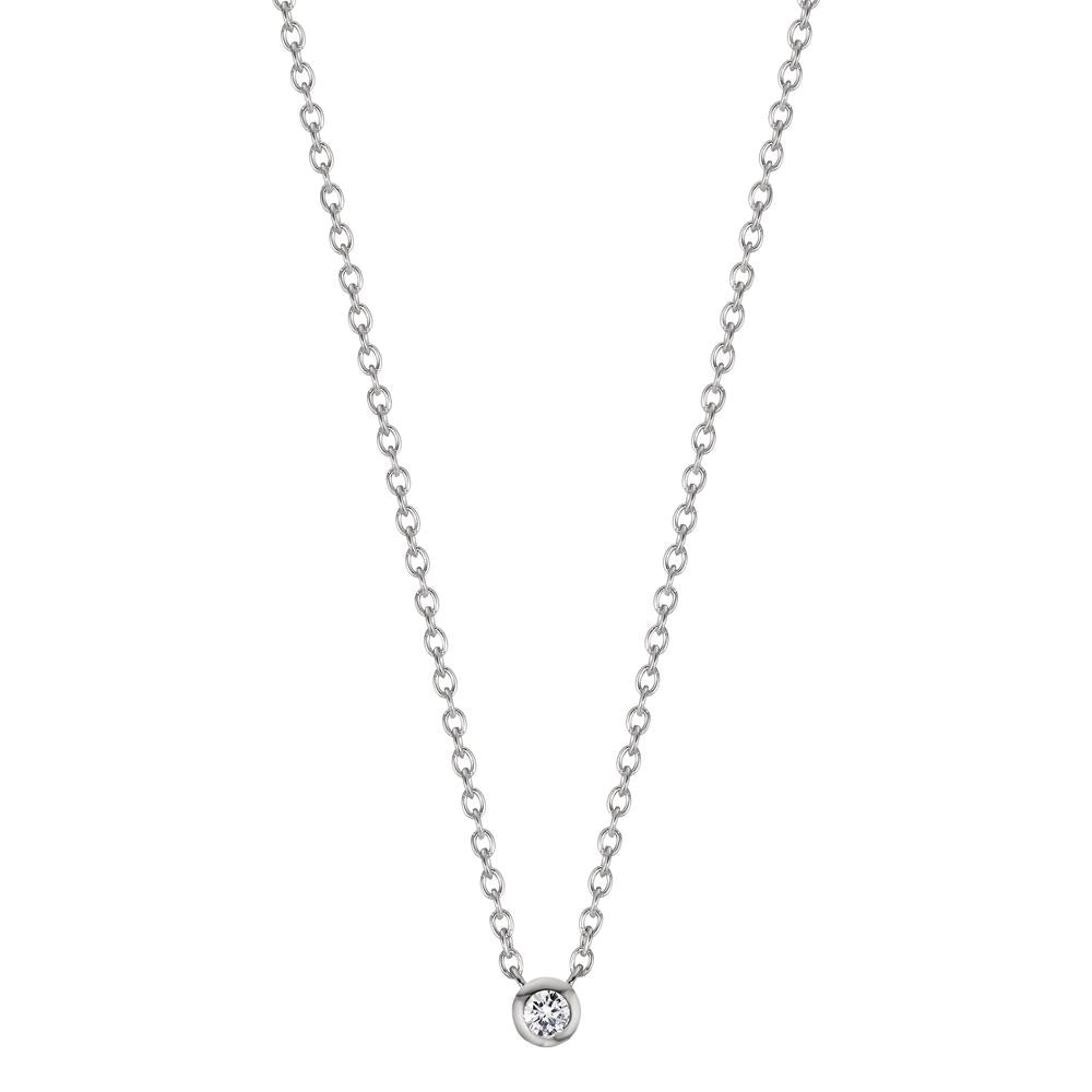 Collier Argent Zircone Rhodié 40-45 cm