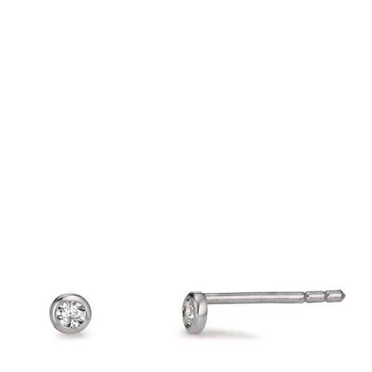 Pendientes Plata Circonita 2 piedras Rodio plateado Ø3 mm