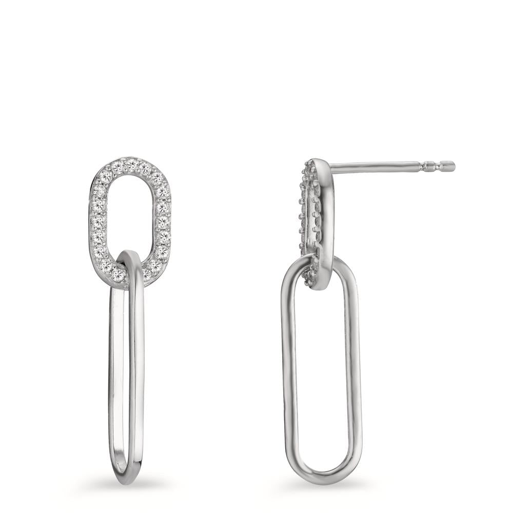 Drop Earrings Silver Zirconia Rhodium plated