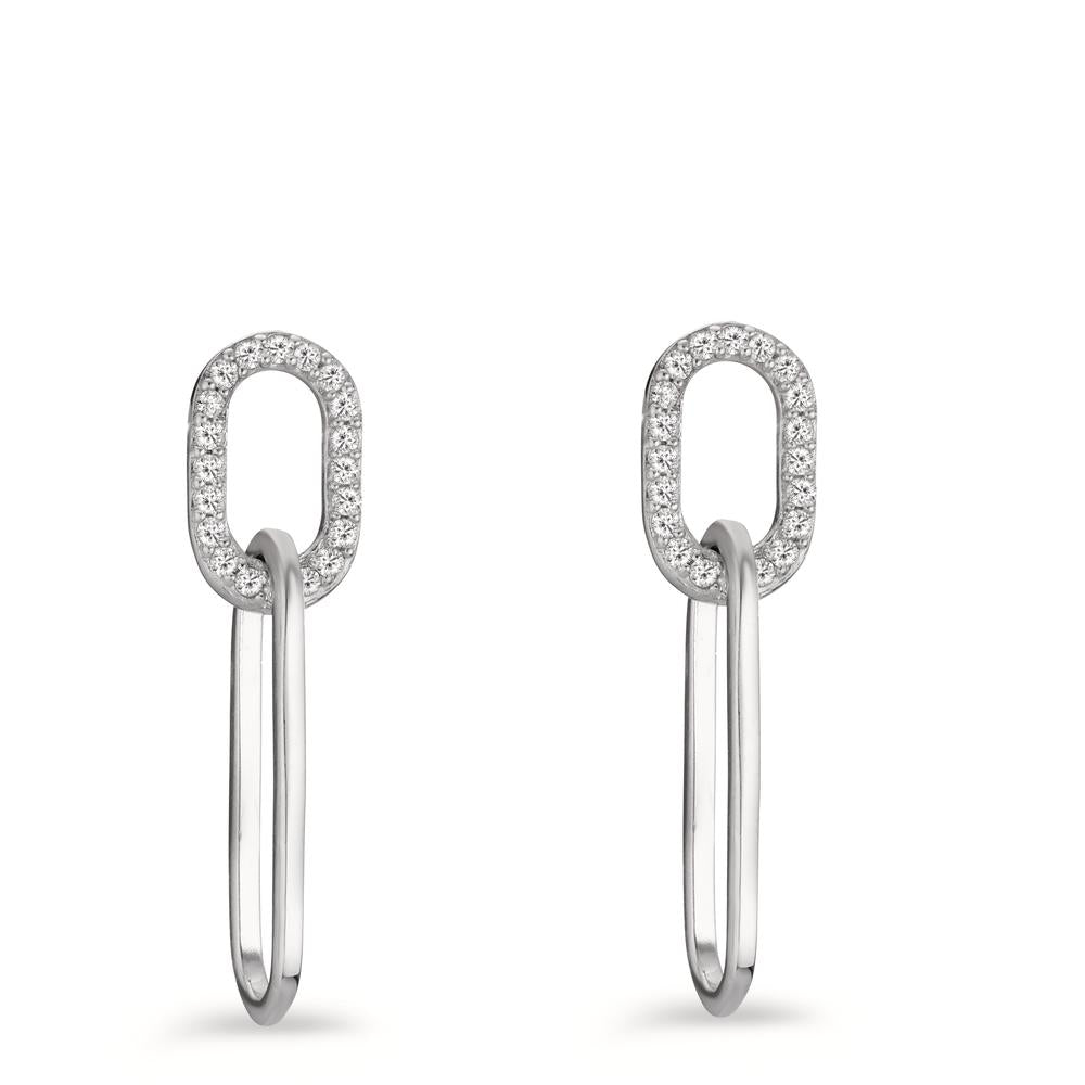 Drop Earrings Silver Zirconia Rhodium plated