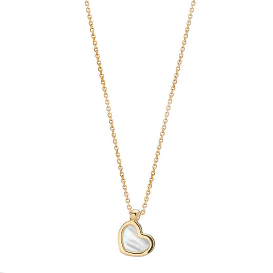 Collier Or jaune 14K nacre Coeur 39-42 cm