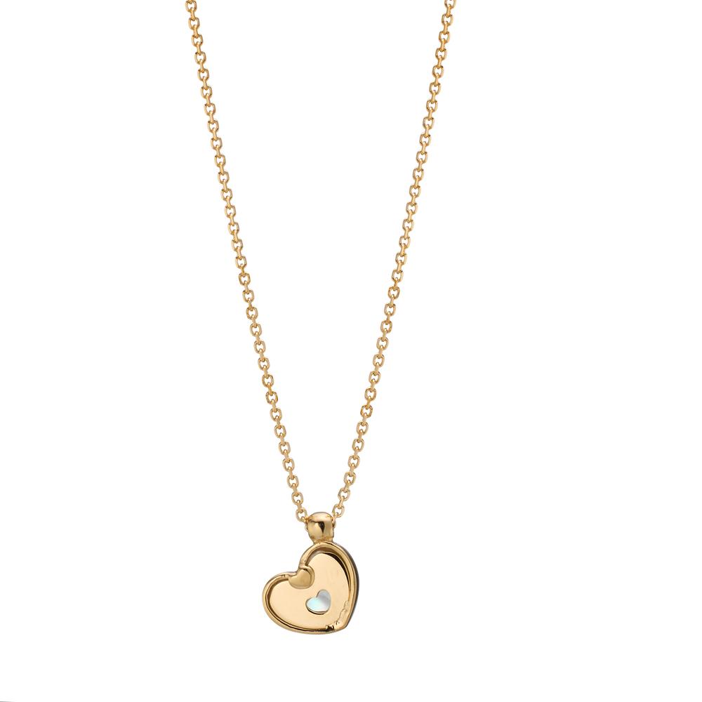 Collier Or jaune 14K nacre Coeur 39-42 cm