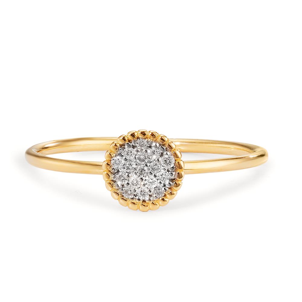 Fingerring 750/18 K Gelbgold Diamant 0.059 ct, w-si