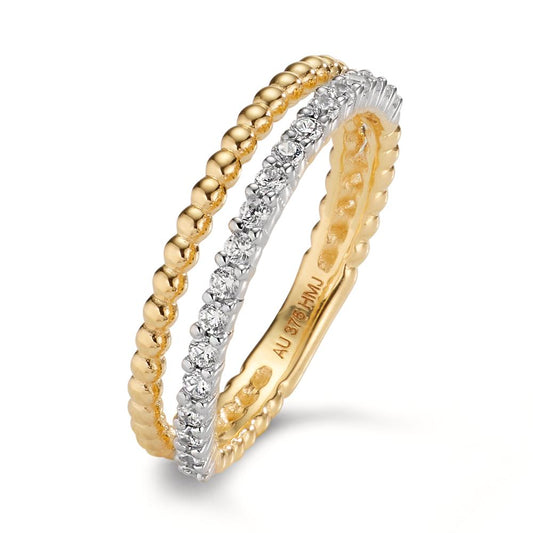 Ring 9k Yellow Gold Zirconia 19 Stones