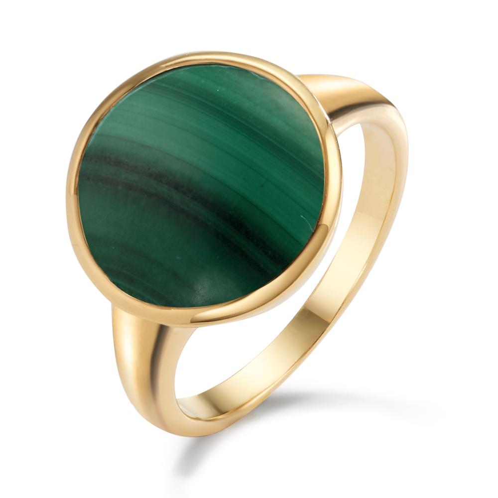 Anello Argento Malachite giallo dorato