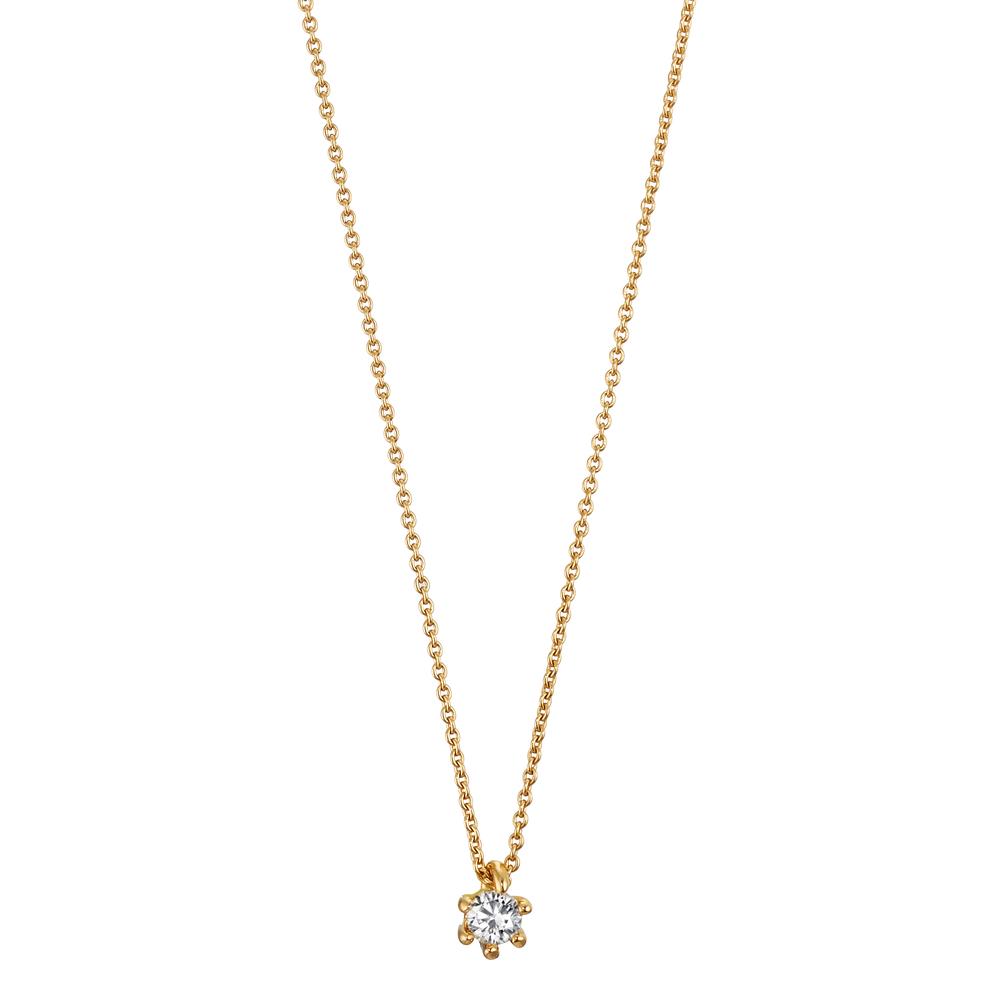 Collier 750/18 K Gelbgold Diamant 0.06 ct, w-si verstellbar