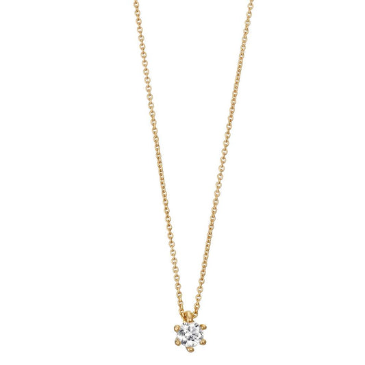 Collana Oro giallo 750/18 carati Diamante 0.10 ct, w-si 40-42 cm