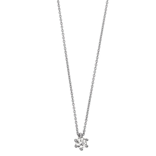 Collana Oro bianco 750/18 carati Diamante 0.10 ct, w-si 40-42 cm