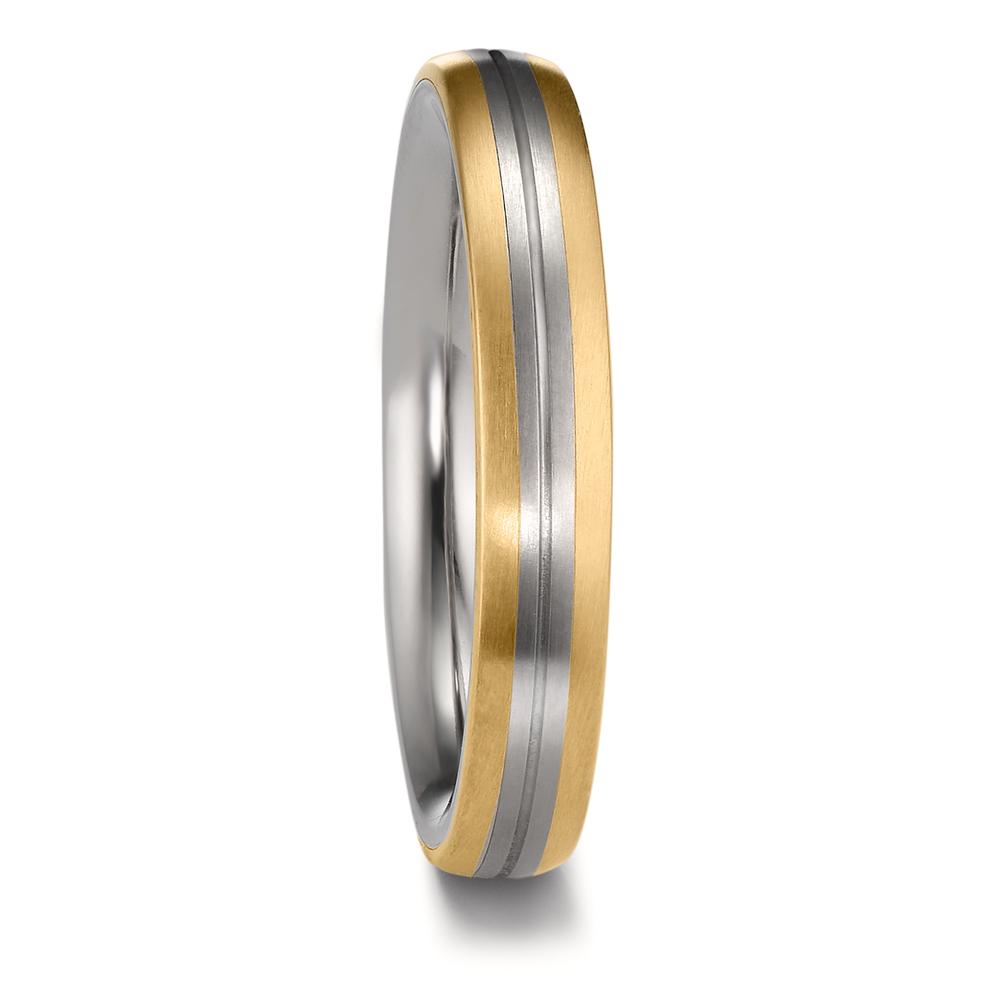 Wedding Ring Zirconium, 18k Yellow Gold