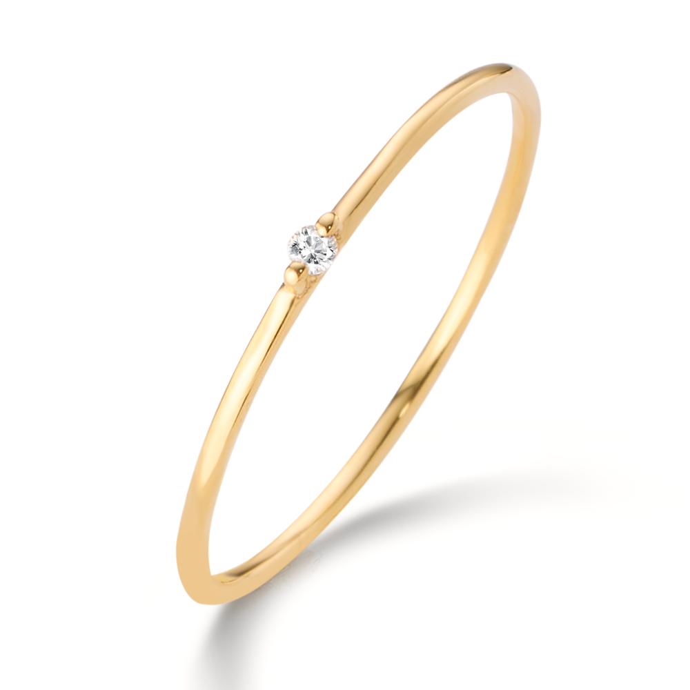 Solitär Ring 585/14 K Gelbgold Diamant 0.012 ct, w-si