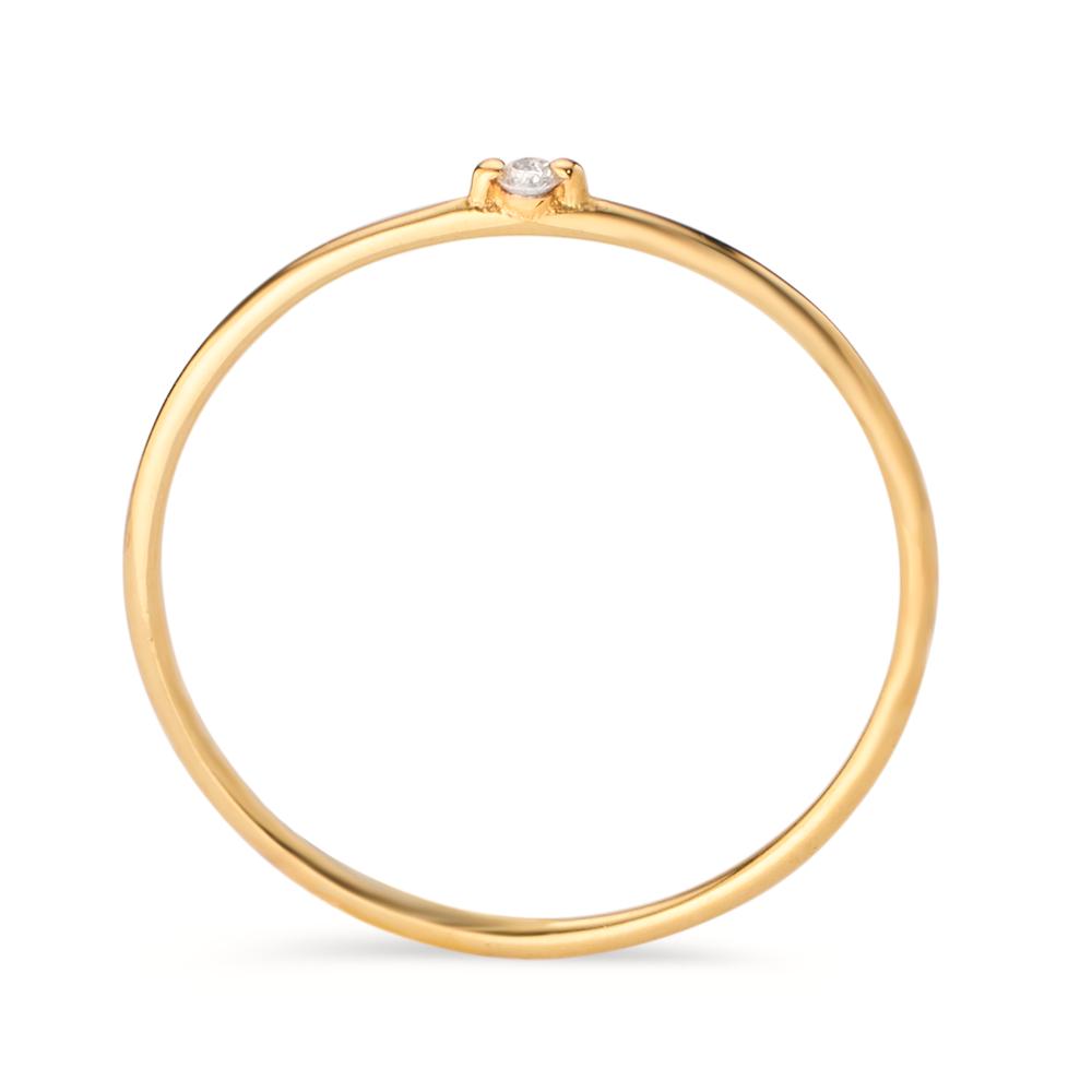 Solitär Ring 585/14 K Gelbgold Diamant 0.012 ct, w-si