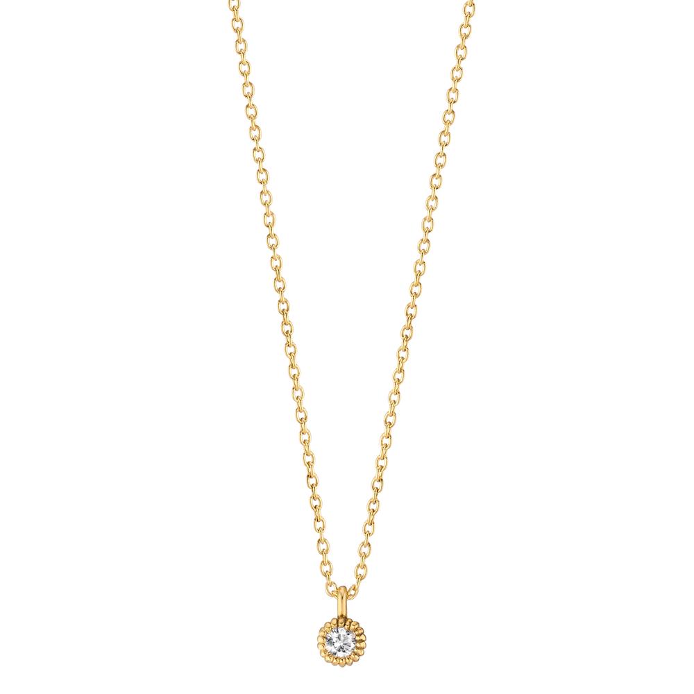 Collier 585/14 K Gelbgold Diamant 0.057 ct, w-si verstellbar