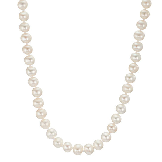 Collar Plata Rodio plateado Perla cultivada de agua dulce 45 cm