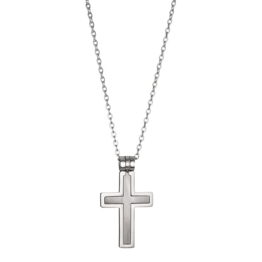 Collier Acier inoxydable Croix 45-50 cm