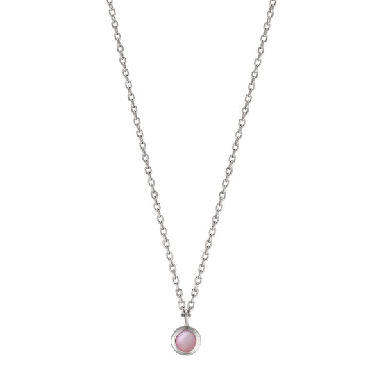 Collier Argent Rhodié nacre 38 cm