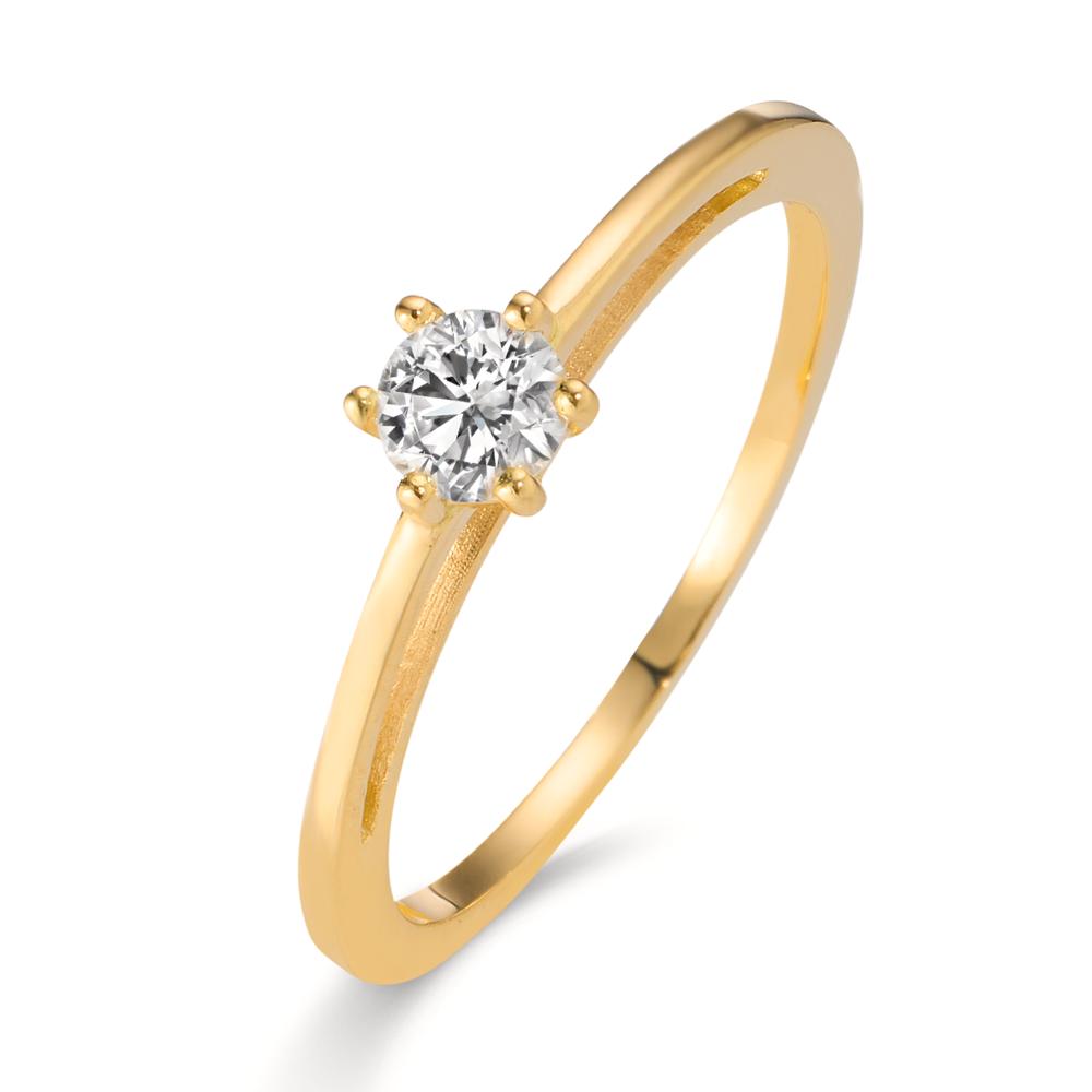 Solitär Ring 750/18 K Gelbgold Diamant Lab Grown 0.20 ct, w-si