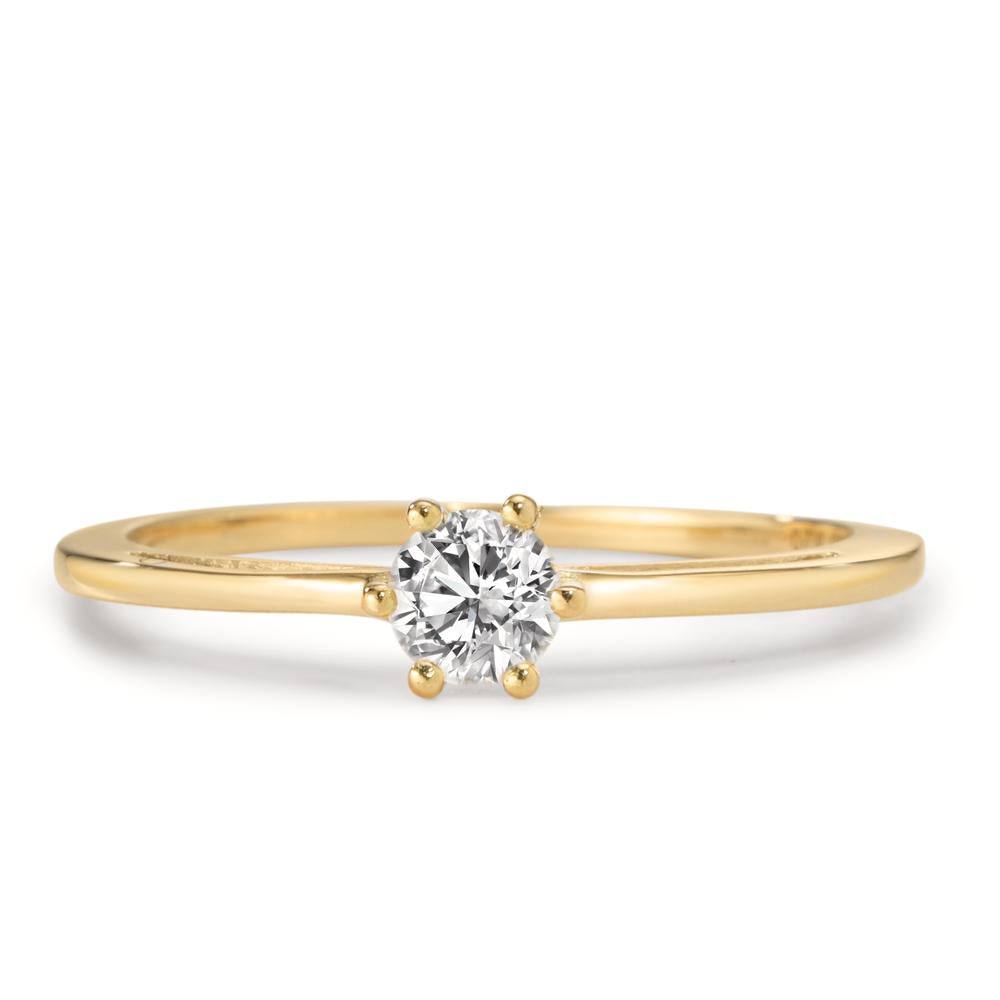 Solitär Ring 750/18 K Gelbgold Diamant Lab Grown 0.20 ct, w-si