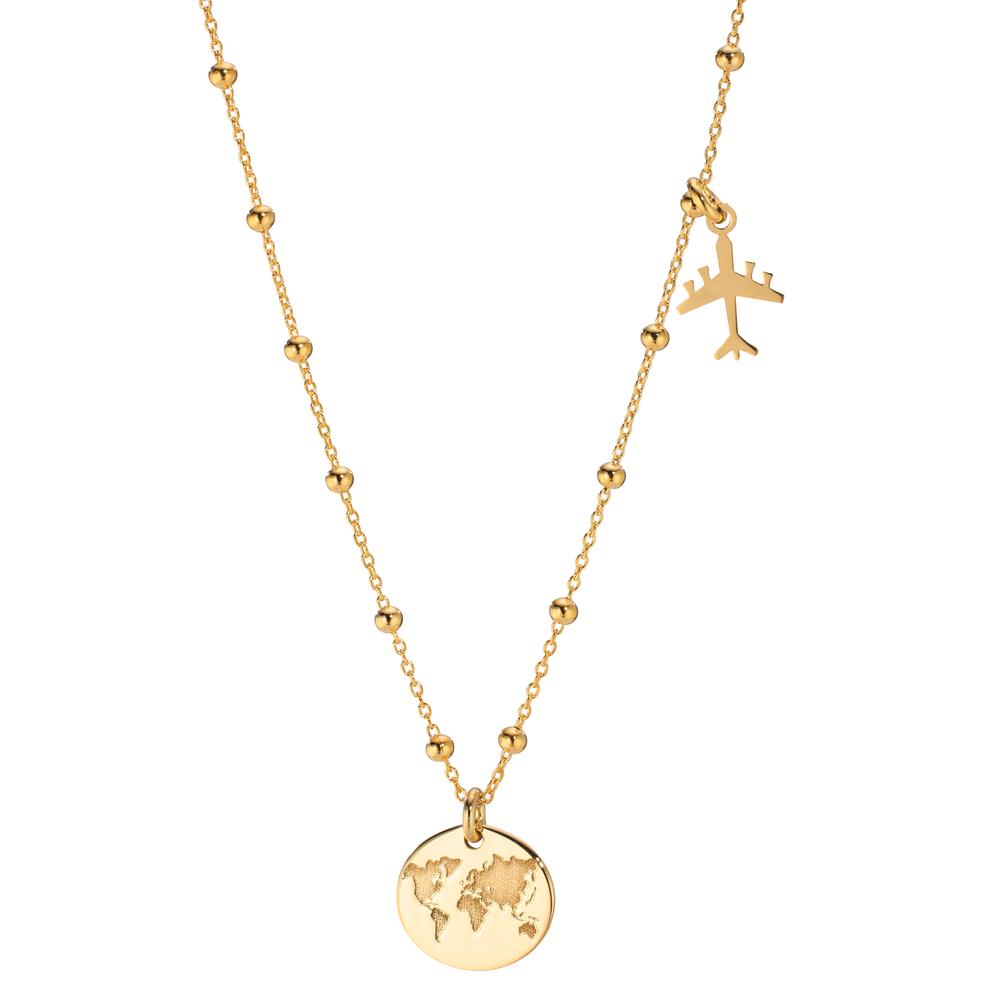 Necklace Silver Yellow Gold plated Globe 40-44 cm