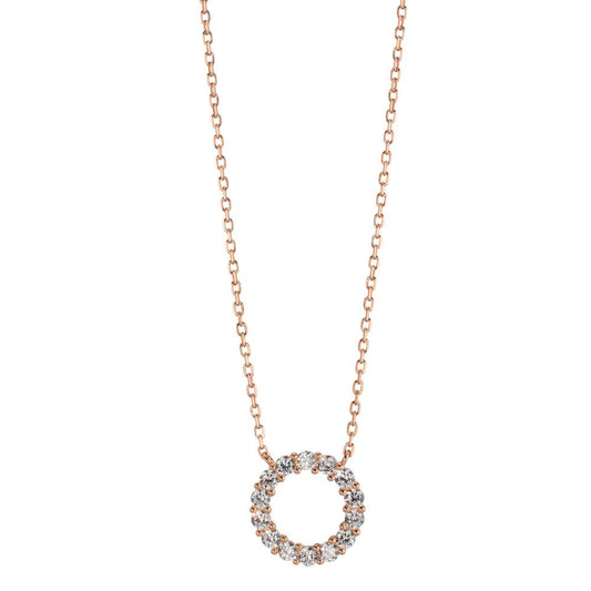 Collier Argent Zircone rosé Plaqué or 40-45 cm