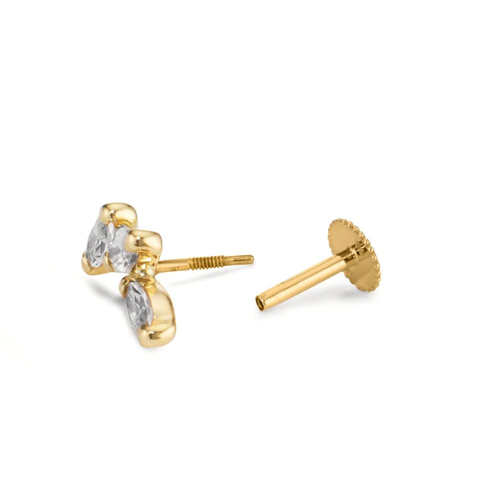 Piercing 375/9 K Gelbgold Zirkonia 3 Steine