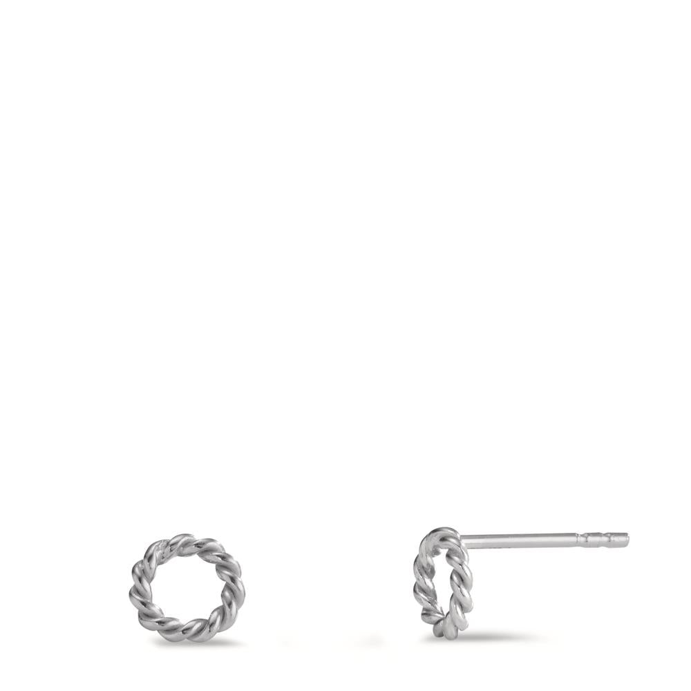 Clous d'oreilles Argent Rhodié Ø6.5 mm