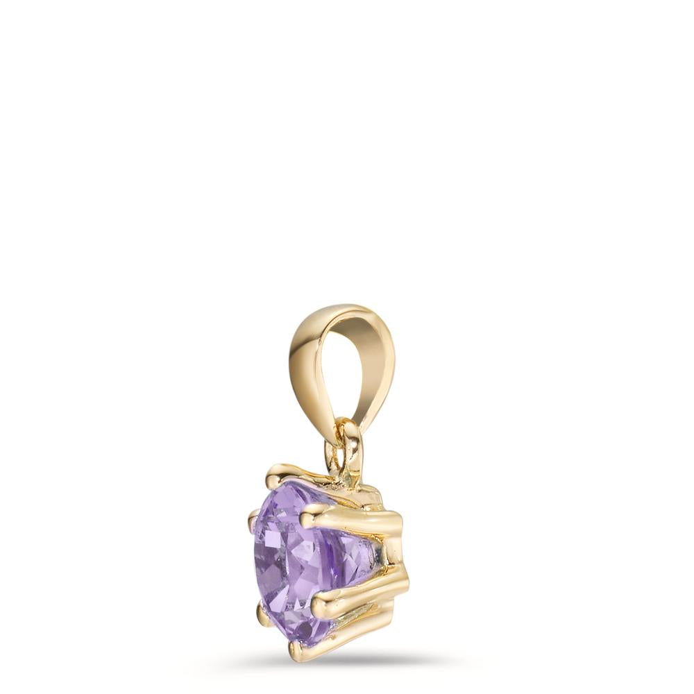 Anhänger 375/9 K Gelbgold Amethyst Ø6.5 mm