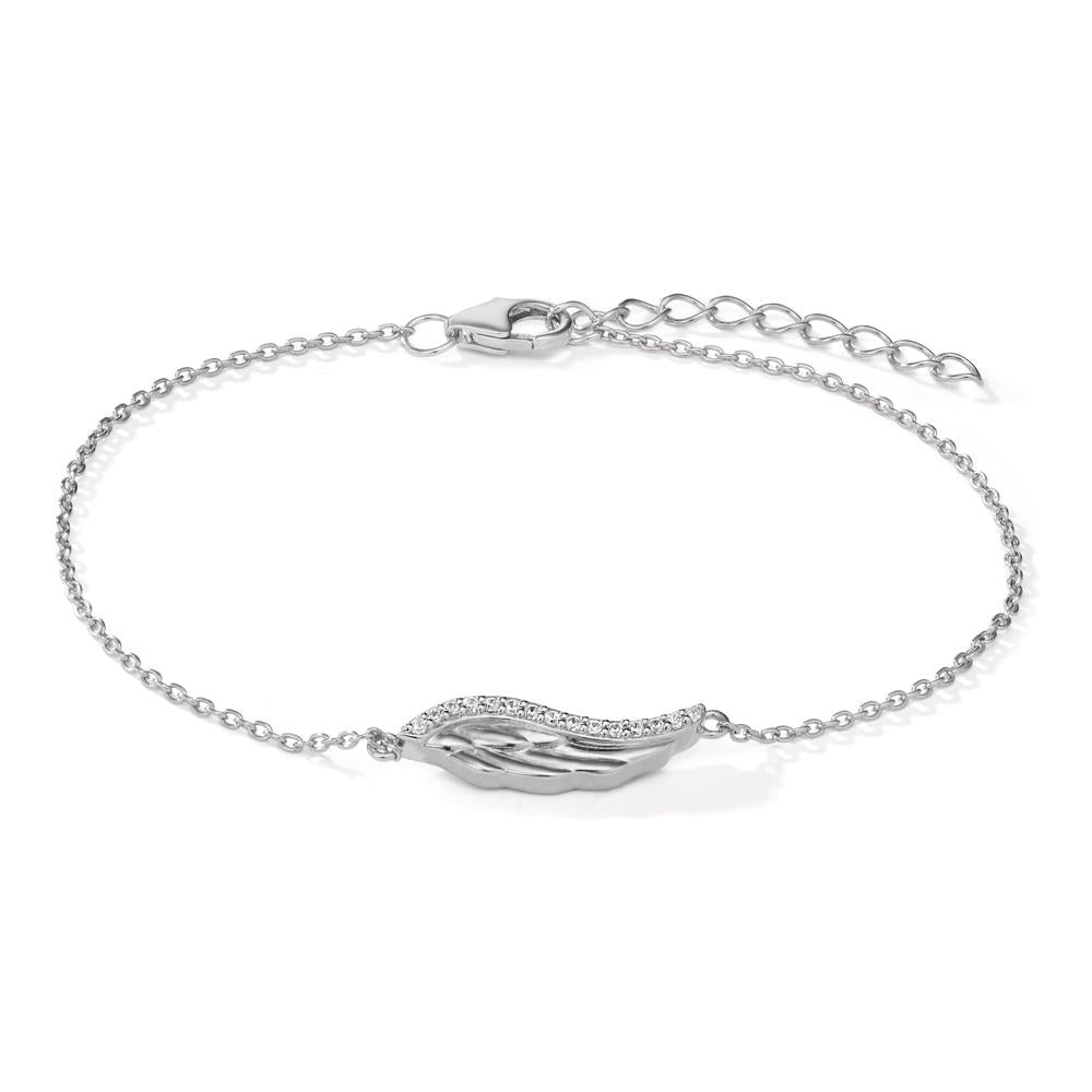 Bracelet Silver Zirconia 15 Stones Rhodium plated Wing 17-20 cm