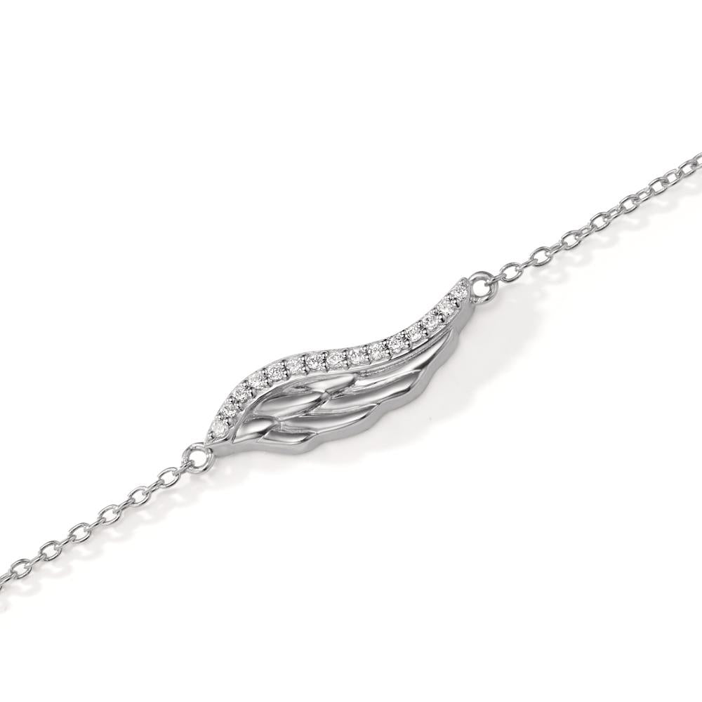 Bracelet Silver Zirconia 15 Stones Rhodium plated Wing 17-20 cm