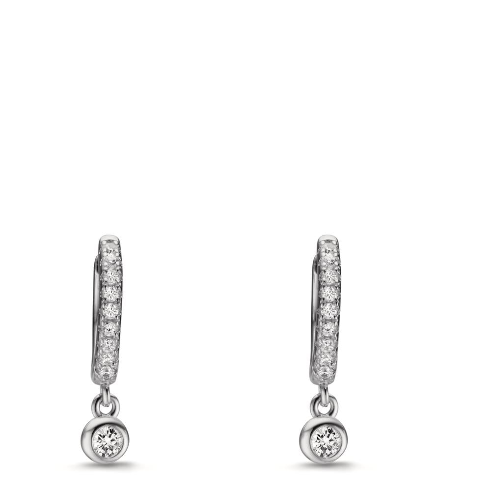 Hinged hoop Silver Zirconia Rhodium plated