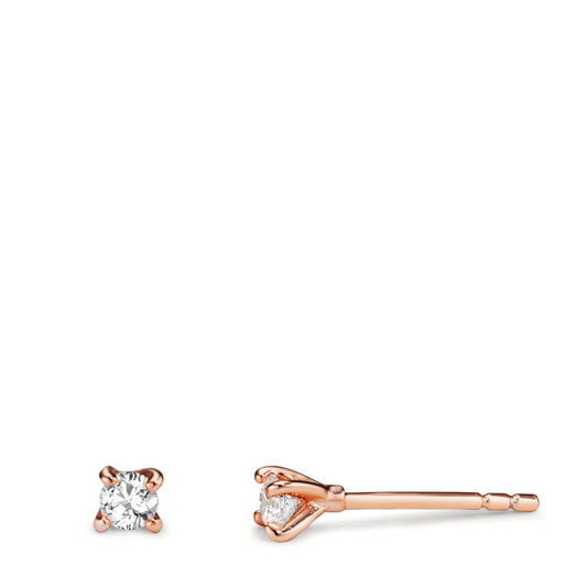 Clous d'oreilles Argent Zircone rosé Plaqué or Ø3.5 mm