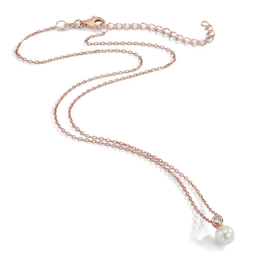 Collier Argent Zircone rosé Plaqué or 40-45 cm