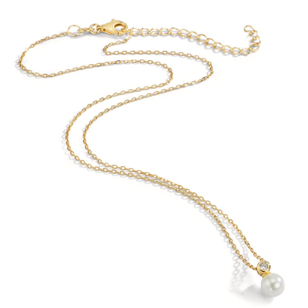 Collana Argento Zirconia giallo dorato 40-45 cm