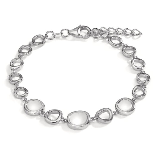 Bracelet Silver Rhodium plated Mother of pearl 16-19 cm