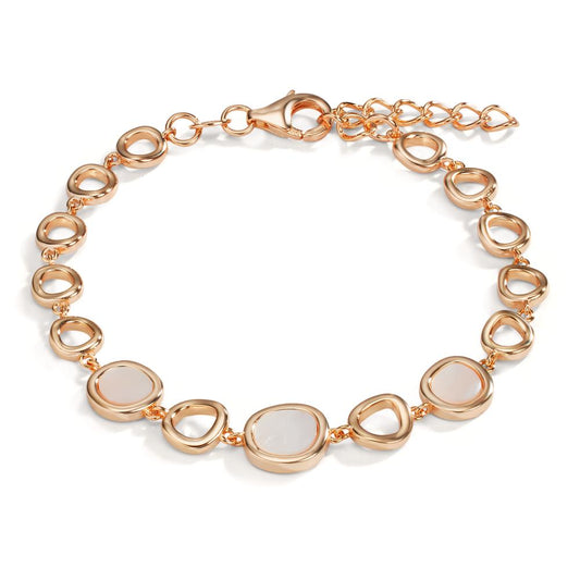 Bracelet Silver Rose Gold plated Mother of pearl 16-19 cm