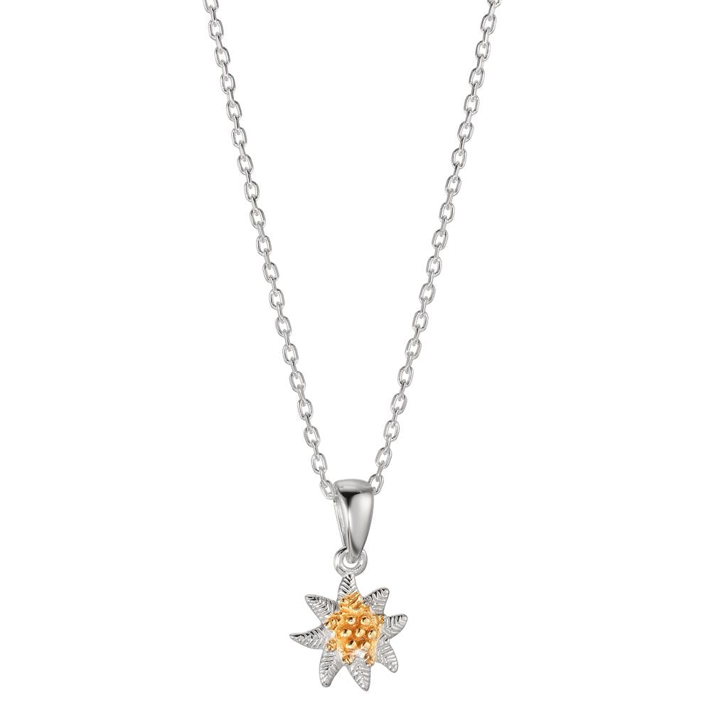 Necklace with pendant Silver Bicolor Edelweiss 40-42 cm