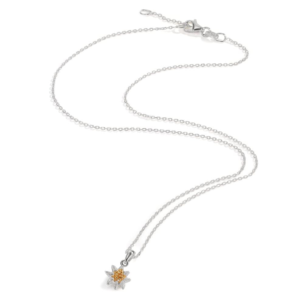 Necklace with pendant Silver Bicolor Edelweiss 40-42 cm